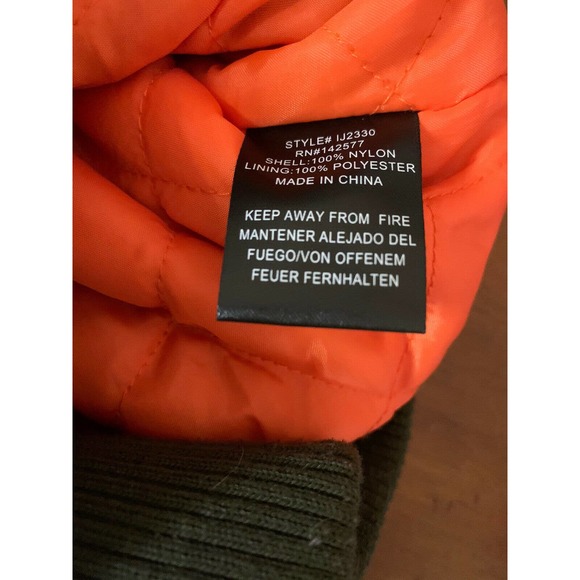 IRIS Los Angeles Womens Army Green Bomber Jacket Size Med Coat Puffer warm - Picture 6 of 6